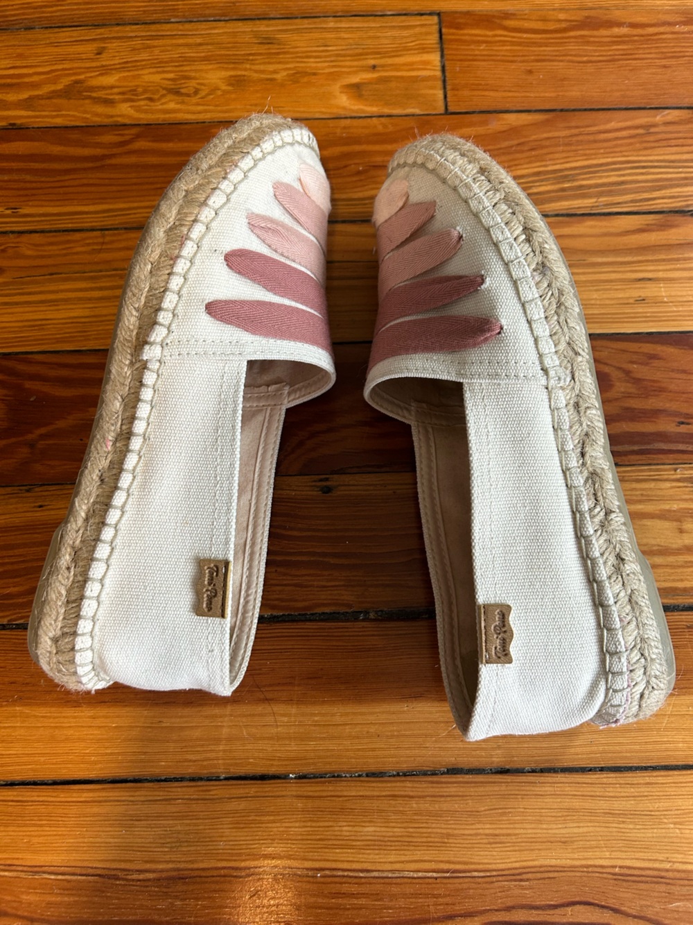 Toni Pons Pink and Cream Slip-On Espadrilles, Size 38 US 6.5 Worn 2x - Picture 4 of 8